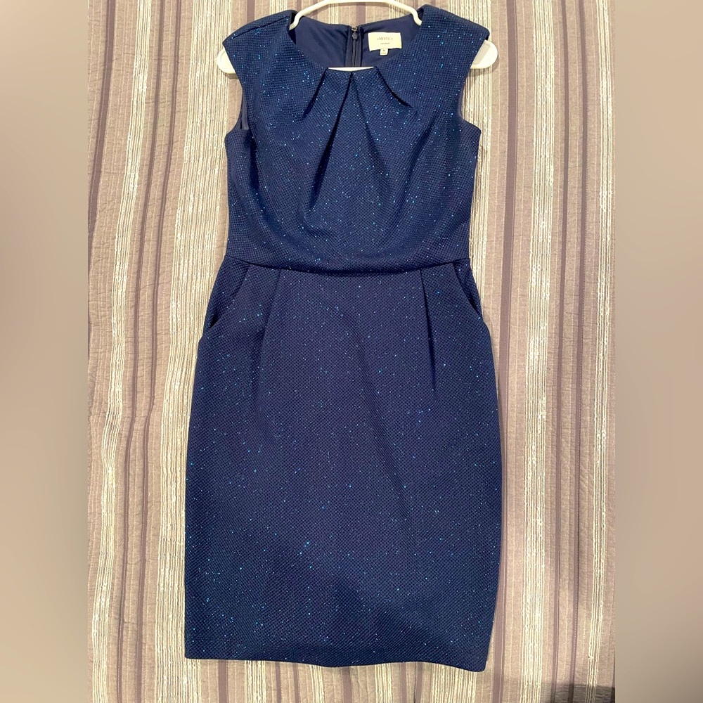 Blue Shimmer Cocktail Dress with pockets! Size M